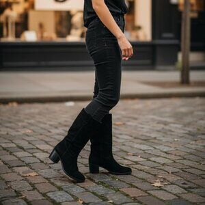 Steve Madden Romney Ankle Boots Women's Black Suede Bootie Size 8 M Pull On